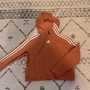 Burnt orange cropped adidas hoodie